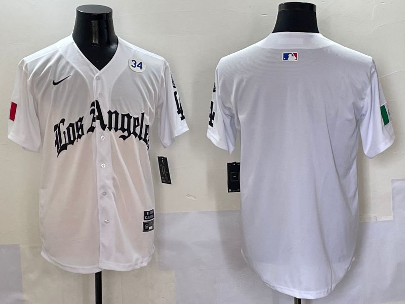 Men Los Angeles Dodgers Blank White Five generations Joint Name 2025 Nike MLB Jersey style 5->los angeles dodgers->MLB Jersey
